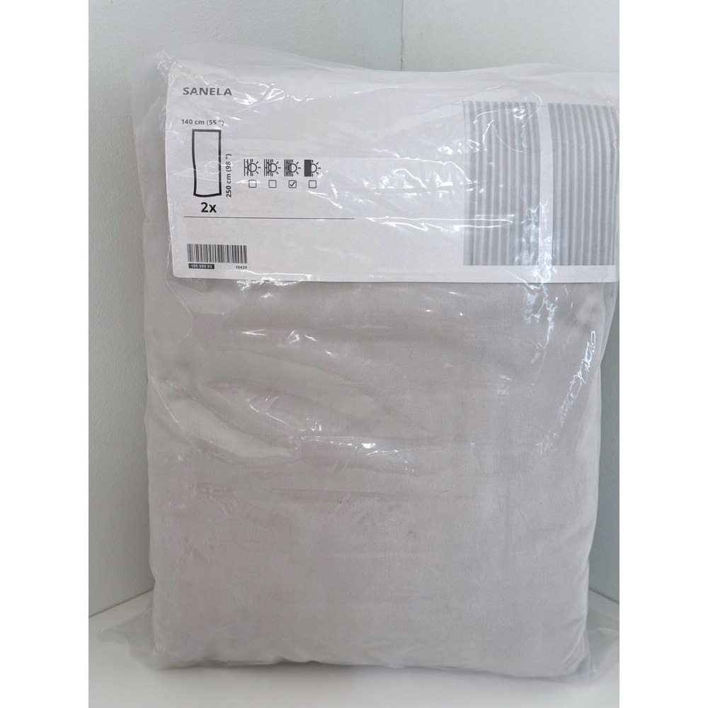 IKEA Sanela Room Darkening Curtains 1 Pair 55x98 Light Gray Velvet 105.599.93